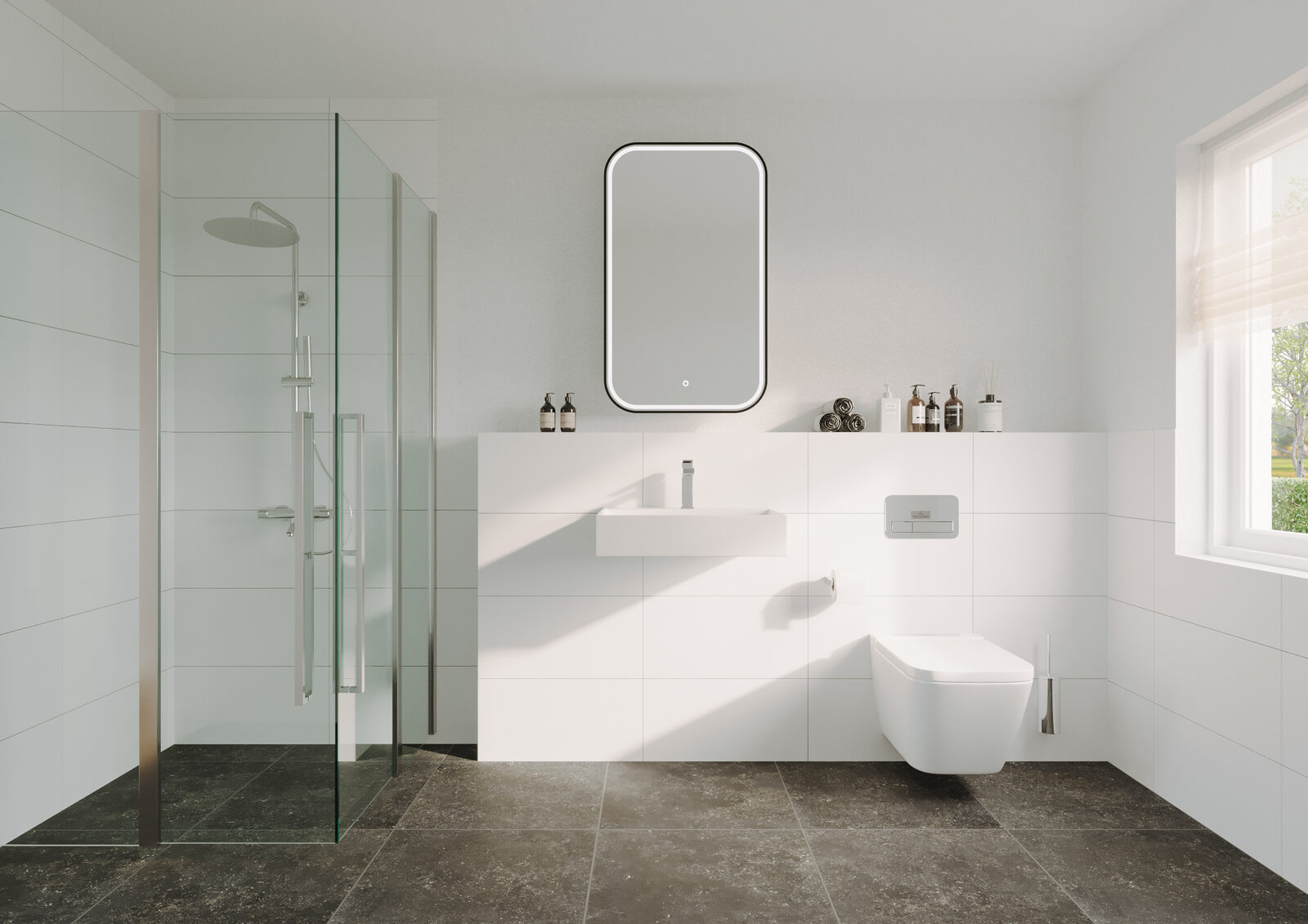 Bad mit bodengleicher Dusche